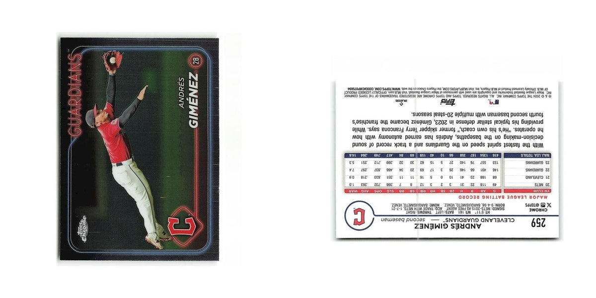 Andrés Giménez 2024 Topps Chrome #259 Cleveland Guardians Baseball Card NM