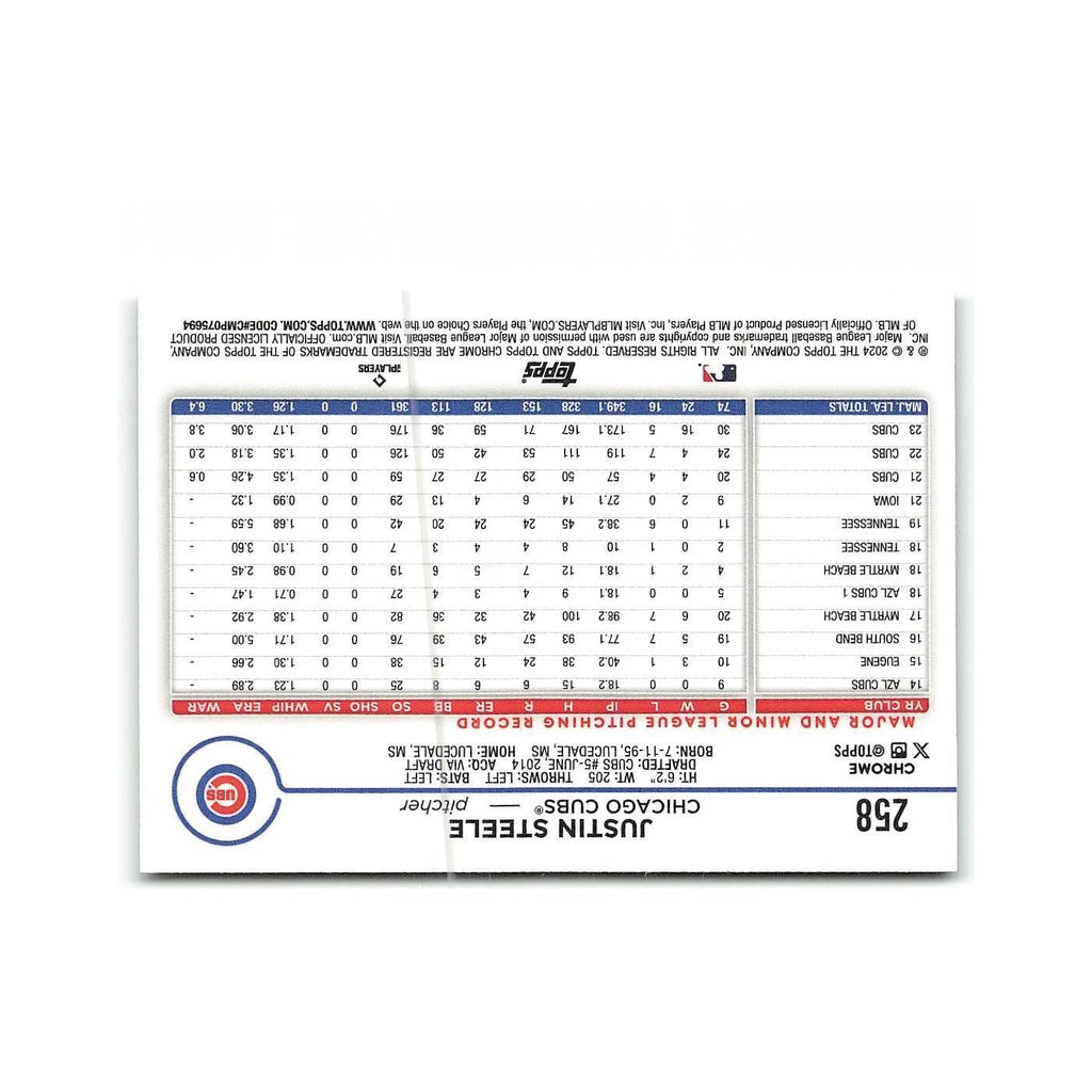 Justin Steele 2024 Topps Chrome #258 Chicago Cubs Baseball Card NM