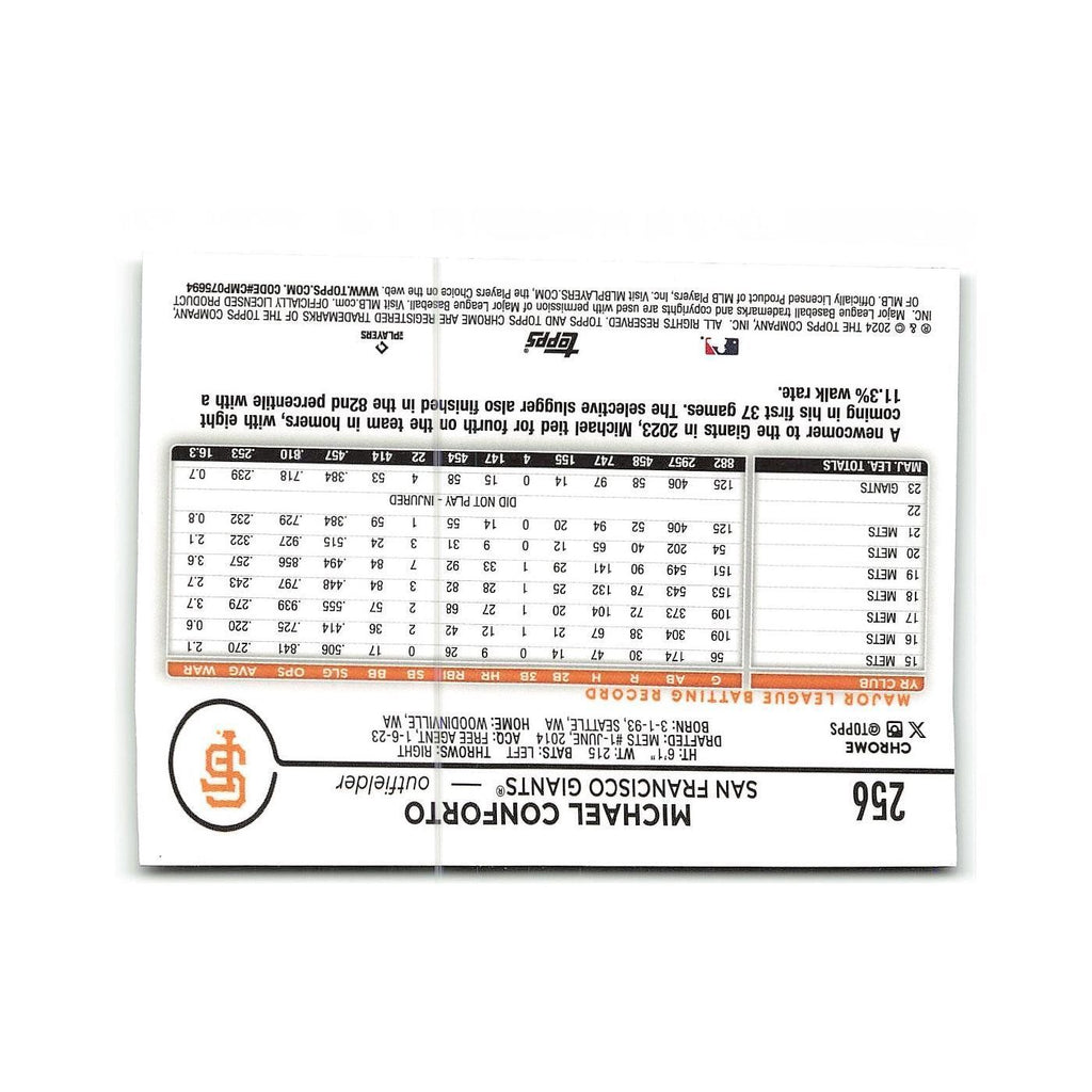 Michael Conforto 2024 Topps Chrome #256 San Francisco Giants Baseball Card NM