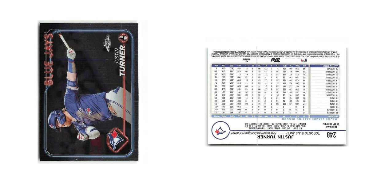 Justin Turner 2024 Topps Chrome #248 Toronto Blue Jays Baseball Card NM