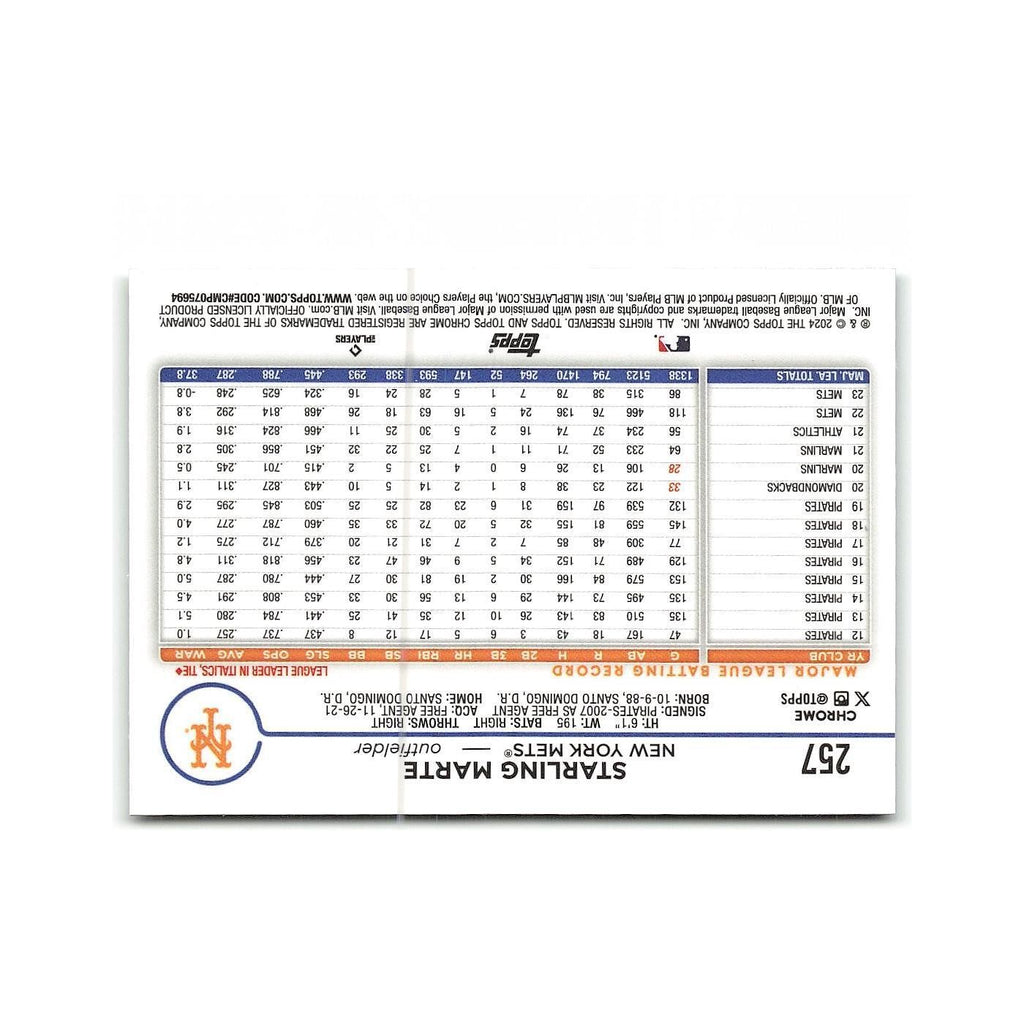 Starling Marte 2024 Topps Chrome #257 New York Mets Baseball Card NM