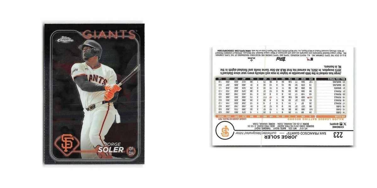 Jorge Soler 2024 Topps Chrome #223 San Francisco Giants Baseball Card NM