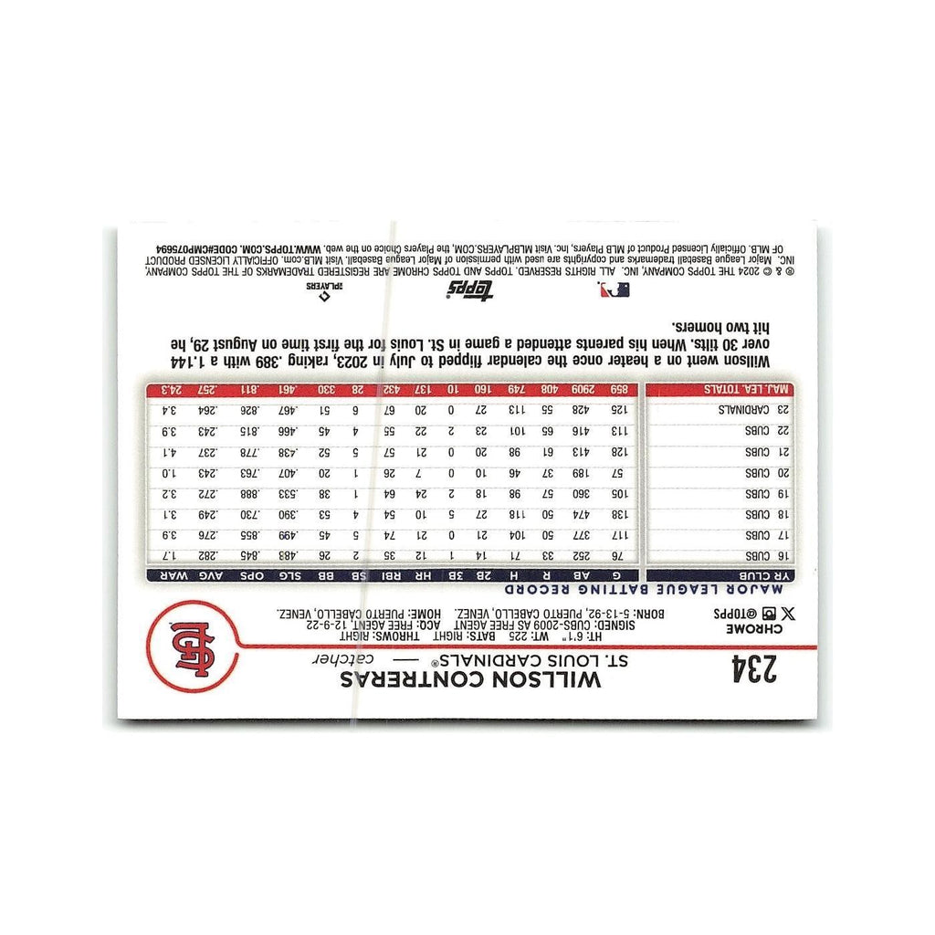 Willson Contreras 2024 Topps Chrome #234 St. Louis Cardinals Baseball Card NM