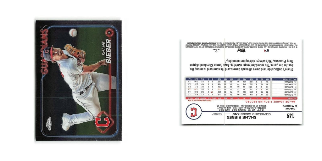 Shane Bieber 2024 Topps Chrome #149 Cleveland Guardians Baseball Card NM