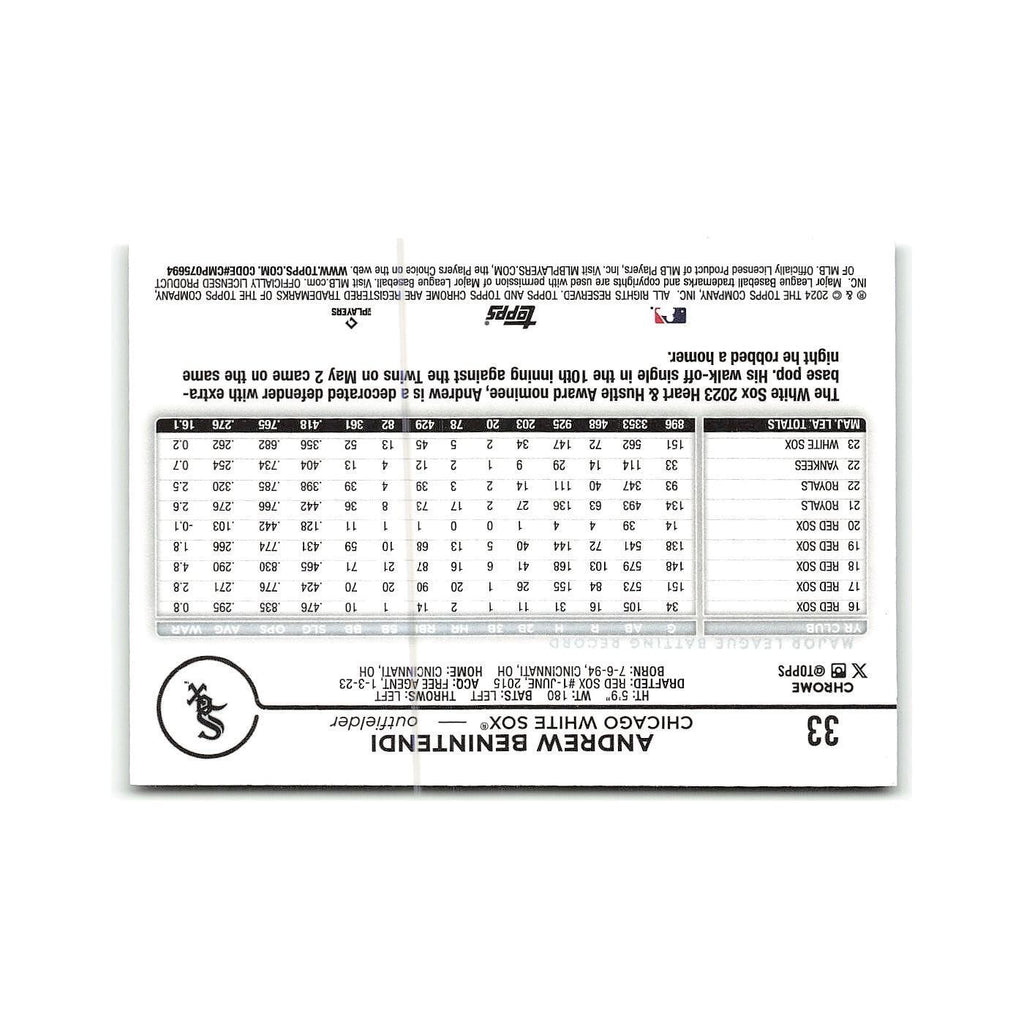 Andrew Benintendi 2024 Topps Chrome #33 Chicago White Sox Baseball Card NM