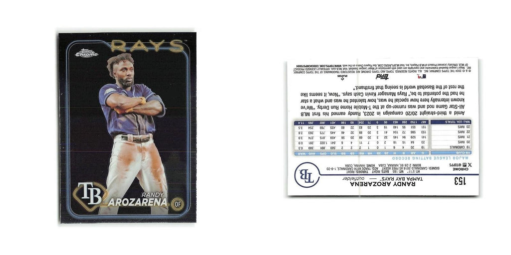 Randy Arozarena 2024 Topps Chrome #153 Tampa Bay Rays Baseball Card NM