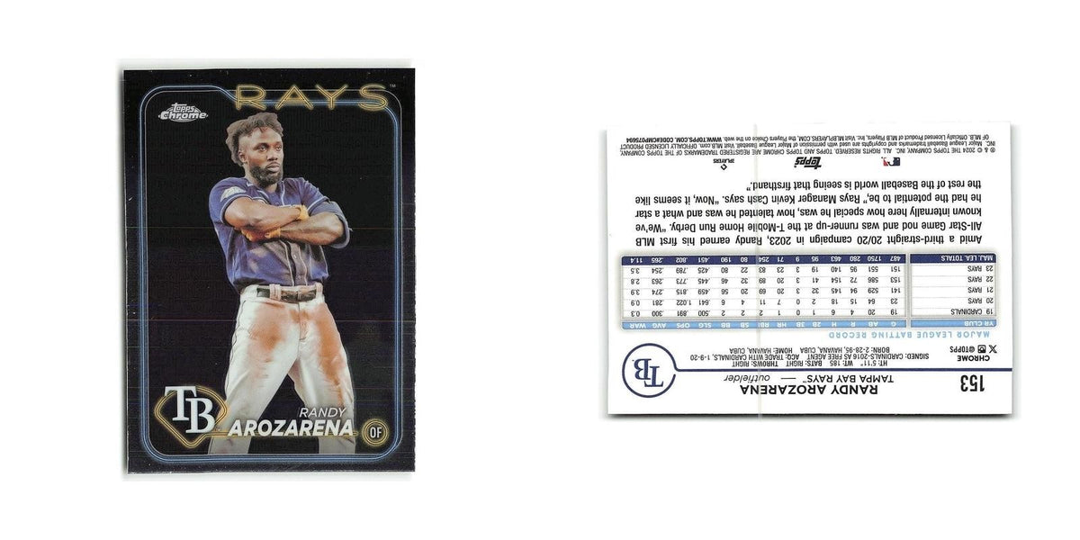 Randy Arozarena 2024 Topps Chrome #153 Tampa Bay Rays Baseball Card NM