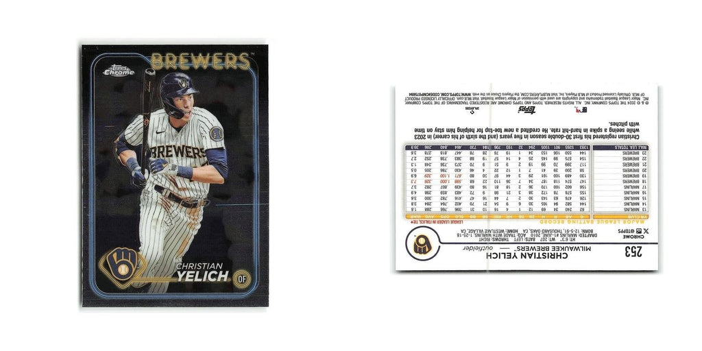 Christian Yelich 2024 Topps Chrome #253 Milwaukee Brewers Baseball Card NM