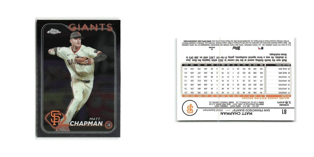 Matt Chapman 2024 Topps Chrome #81 San Francisco Giants Baseball Card NM