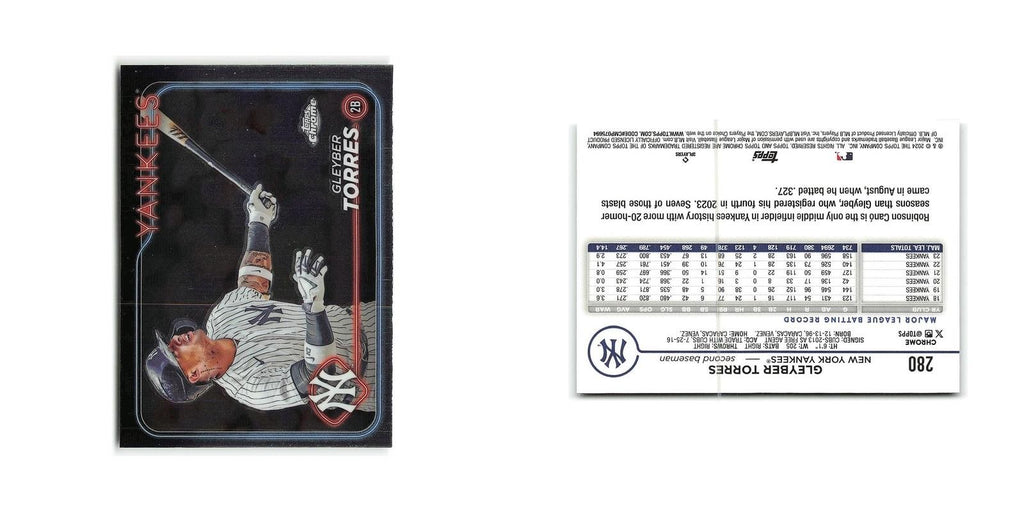 Gleyber Torres 2024 Topps Chrome #280 New York Yankees Baseball Card NM