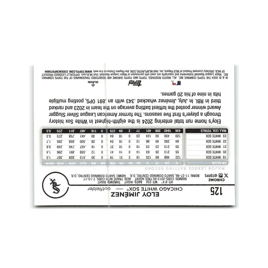 Eloy Jiménez 2024 Topps Chrome #125 Chicago White Sox Baseball Card NM