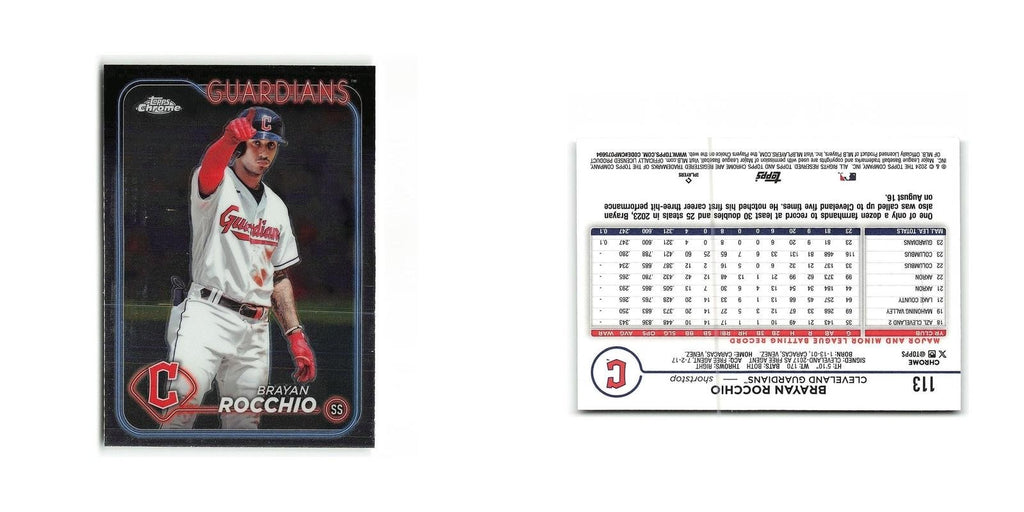 Brayan Rocchio 2024 Topps Chrome #113 Cleveland Guardians Baseball Card NM