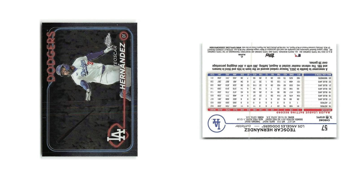 Teoscar Hernández 2024 Topps Chrome #57 Los Angeles Dodgers Baseball Card NM