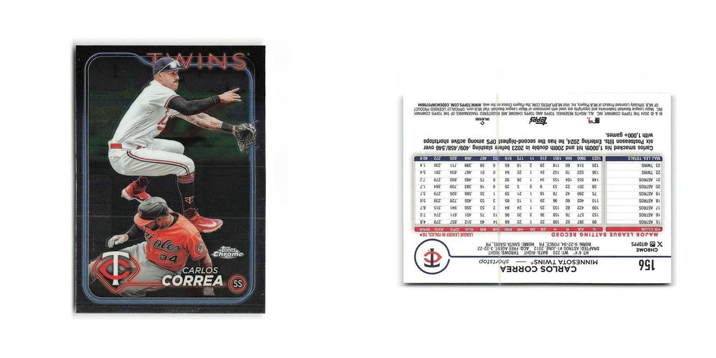 Carlos Correa 2024 Topps Chrome #156 Minnesota Twins Baseball Card NM