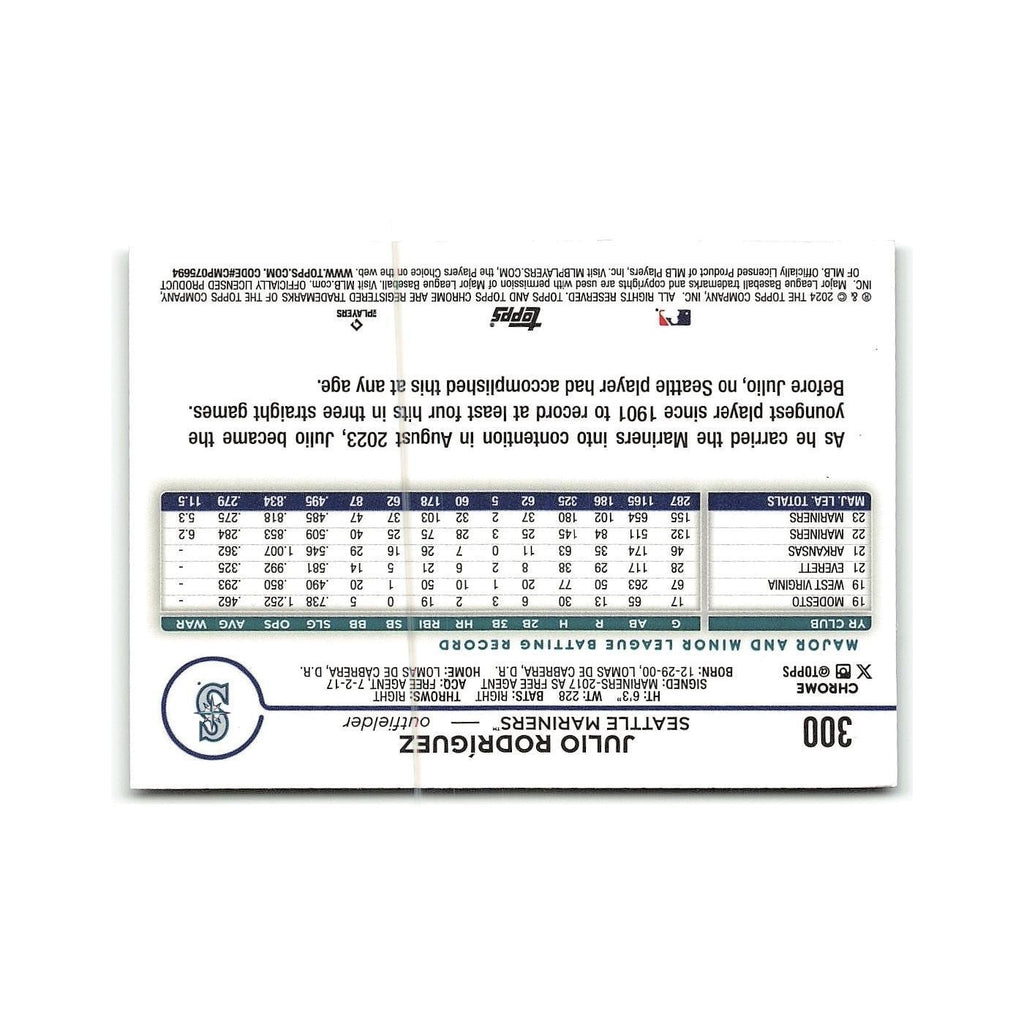 Julio Rodríguez 2024 Topps Chrome #300 Seattle Mariners Baseball Card NM