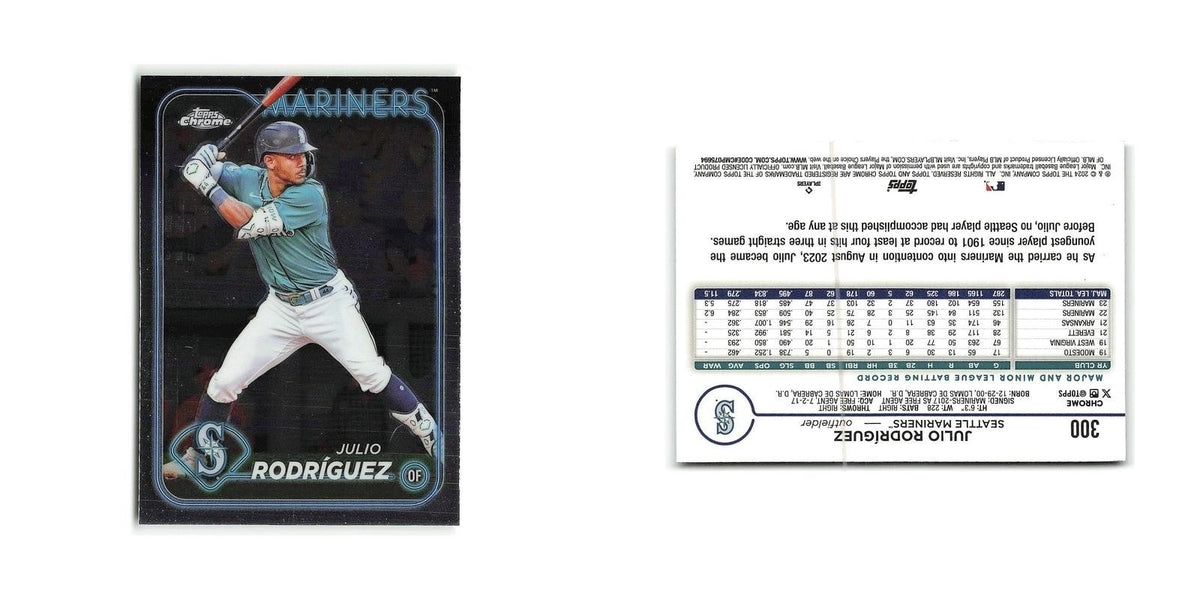 Julio Rodríguez 2024 Topps Chrome #300 Seattle Mariners Baseball Card NM