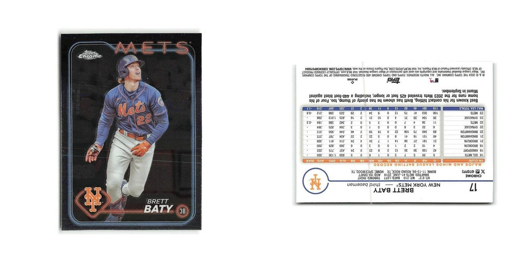 Brett Baty 2024 Topps Chrome #17 New York Mets Baseball Card NM