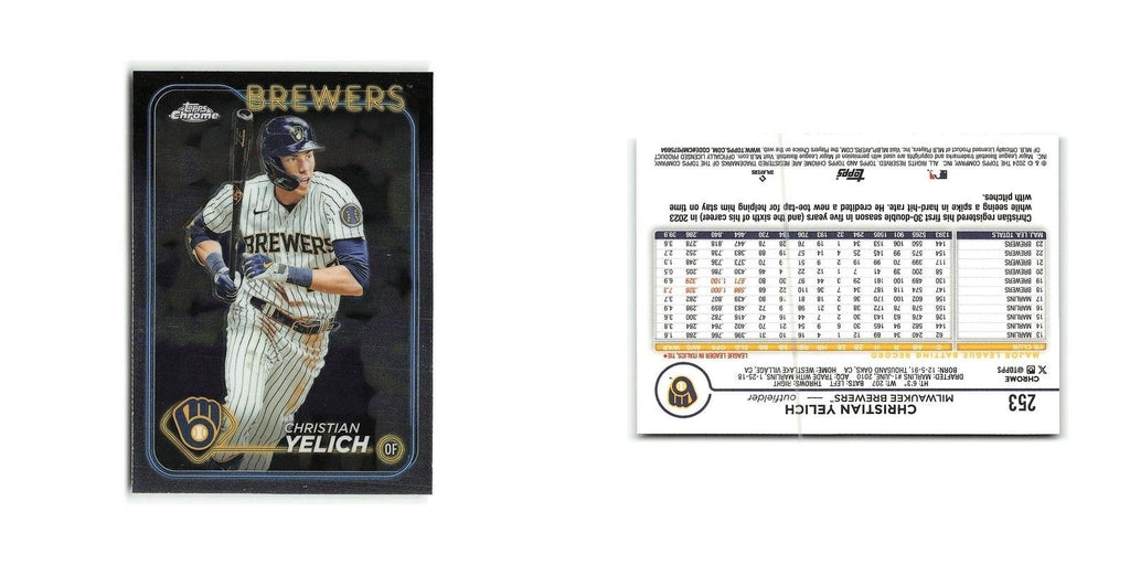 Christian Yelich 2024 Topps Chrome #253 Milwaukee Brewers Baseball Card NM