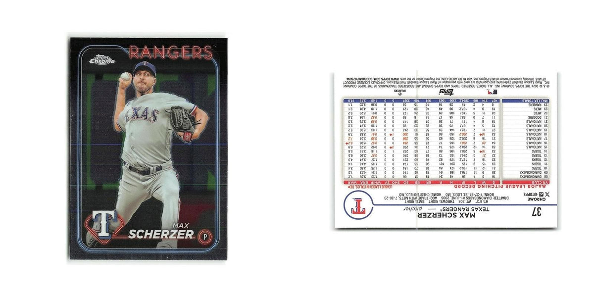 Max Scherzer 2024 Topps Chrome #37 Texas Rangers Baseball Card NM