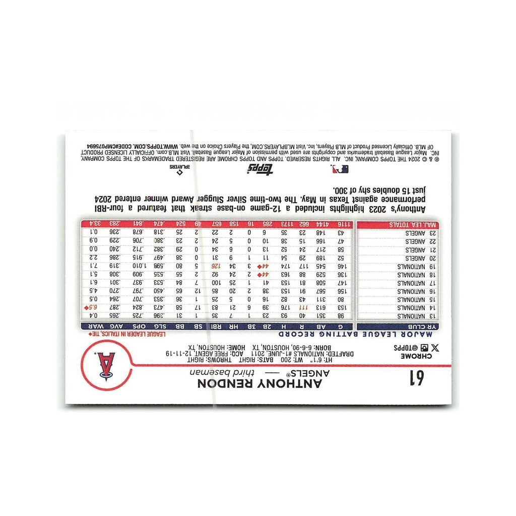 Anthony Rendon 2024 Topps Chrome #61 Los Angeles Angels Baseball Card NM