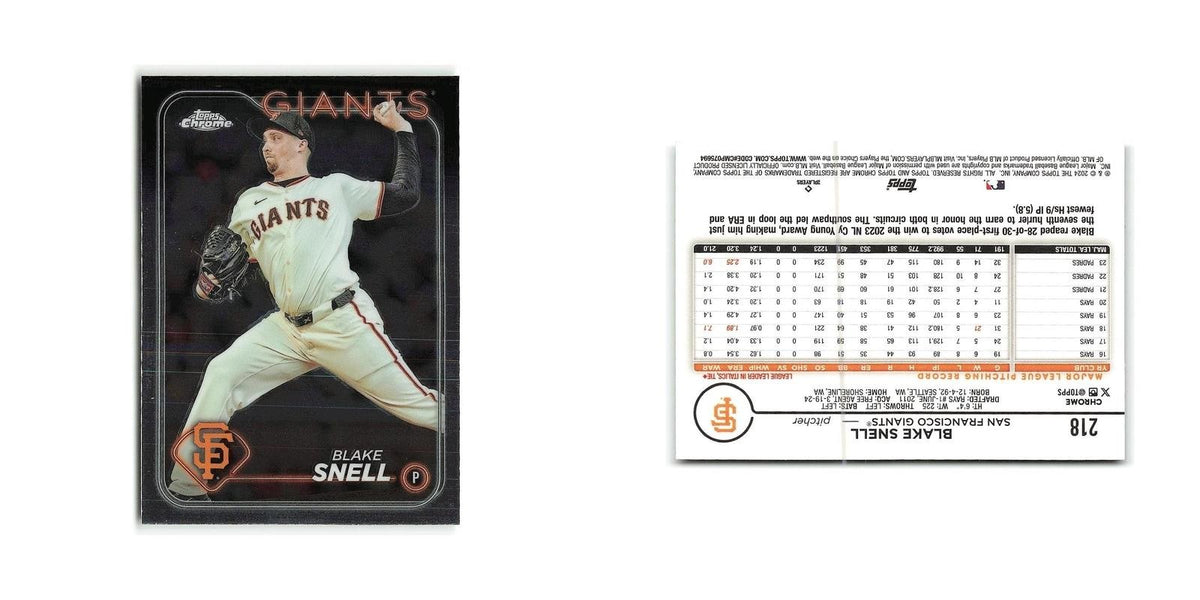 Blake Snell 2024 Topps Chrome #218 San Francisco Giants Baseball Card NM