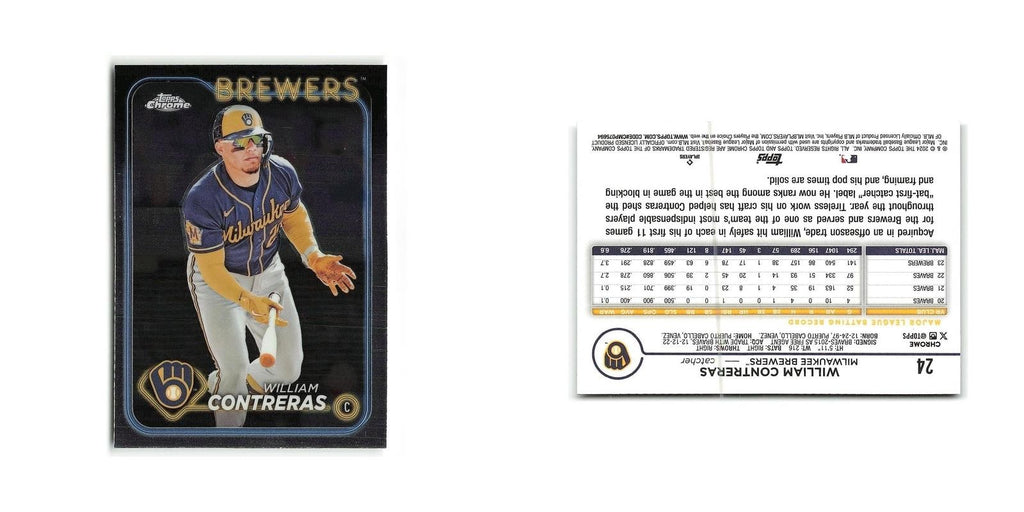 William Contreras 2024 Topps Chrome #24 Milwaukee Brewers Baseball Card NM