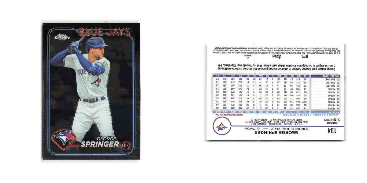 George Springer 2024 Topps Chrome #134 Toronto Blue Jays Baseball Card NM