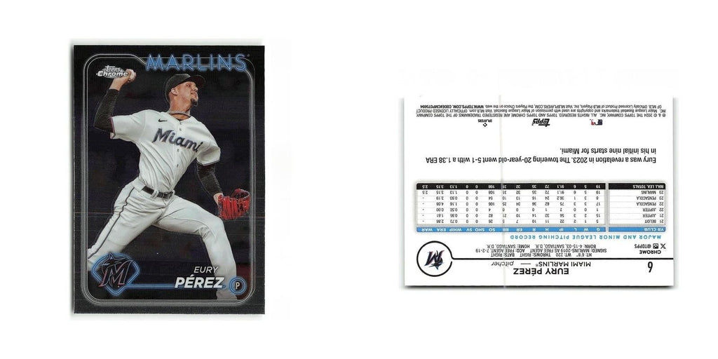 Eury Pérez 2024 Topps Chrome #6 Miami Marlins Baseball Card NM