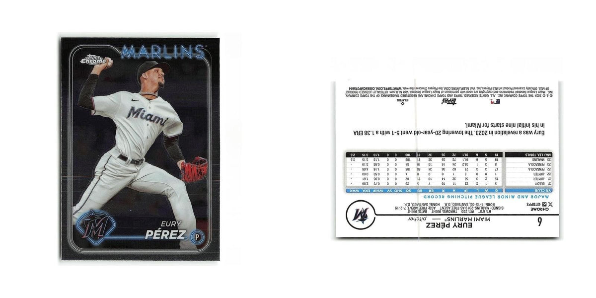 Eury Pérez 2024 Topps Chrome #6 Miami Marlins Baseball Card NM