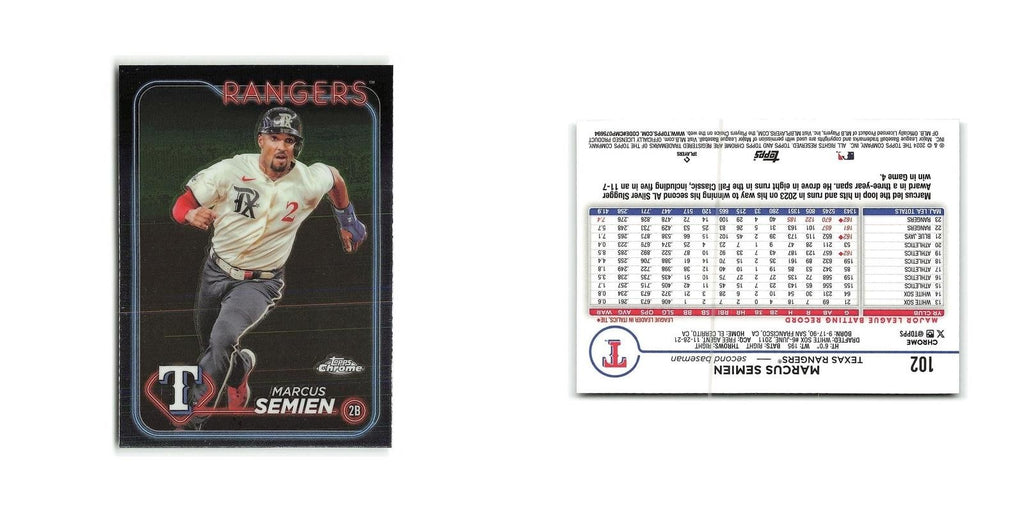 Marcus Semien 2024 Topps Chrome #102 Texas Rangers Baseball Card NM