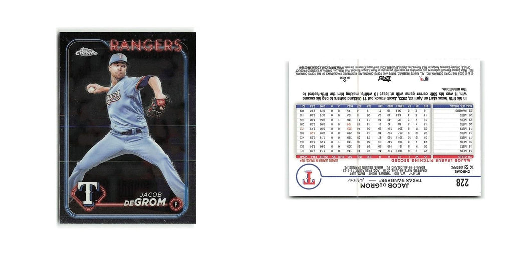 Jacob deGrom 2024 Topps Chrome #228 Texas Rangers Baseball Card NM