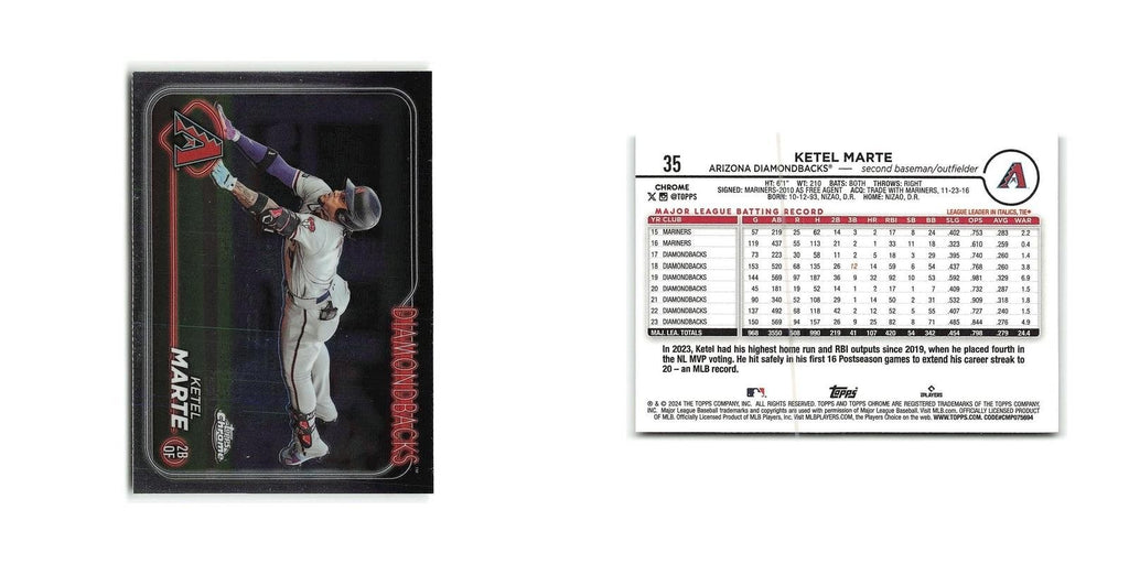 Ketel Marte 2024 Topps Chrome #35 Arizona Diamondbacks Baseball Card NM