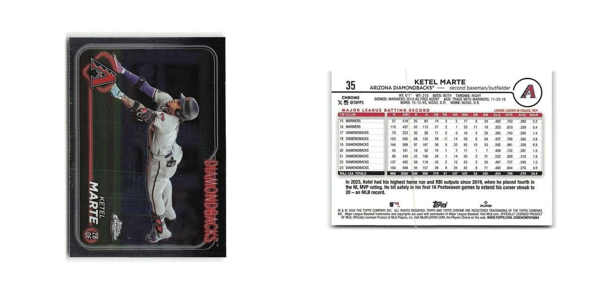Ketel Marte 2024 Topps Chrome #35 Arizona Diamondbacks Baseball Card NM