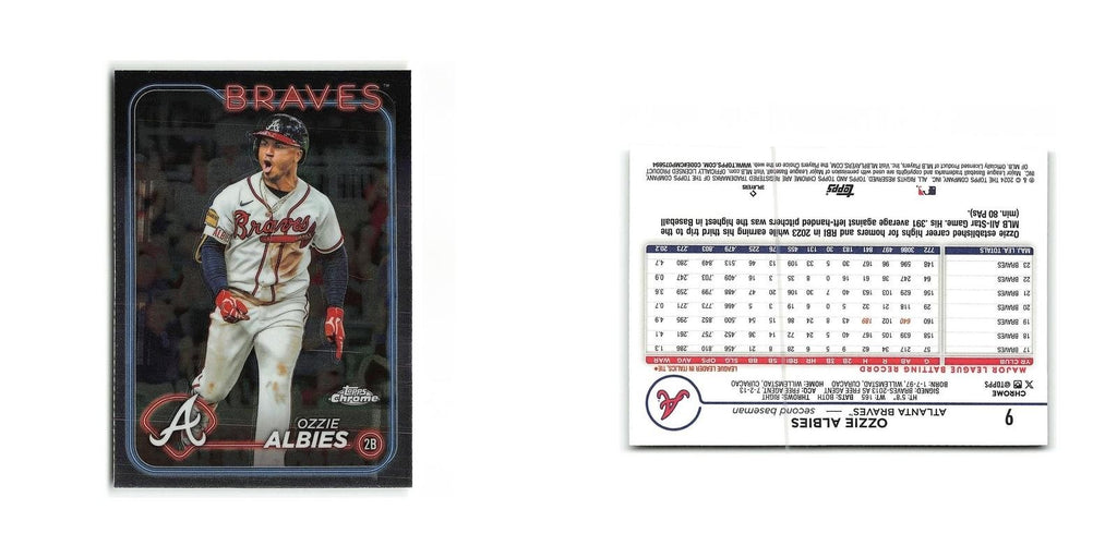 Ozzie Albies 2024 Topps Chrome #9 Atlanta Braves Baseball Card NM