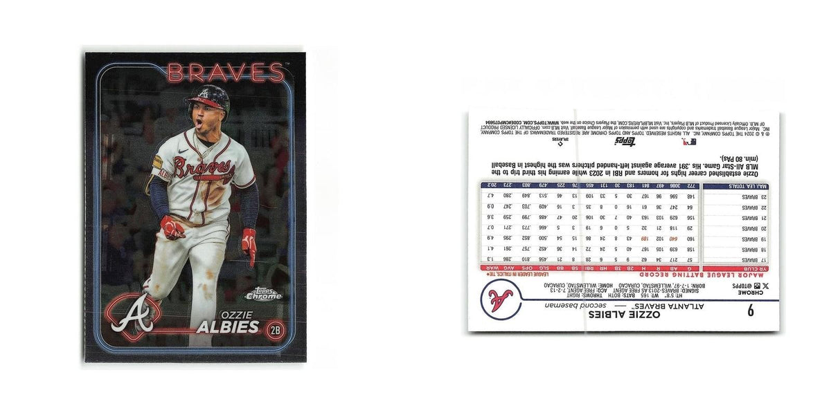 Ozzie Albies 2024 Topps Chrome #9 Atlanta Braves Baseball Card NM