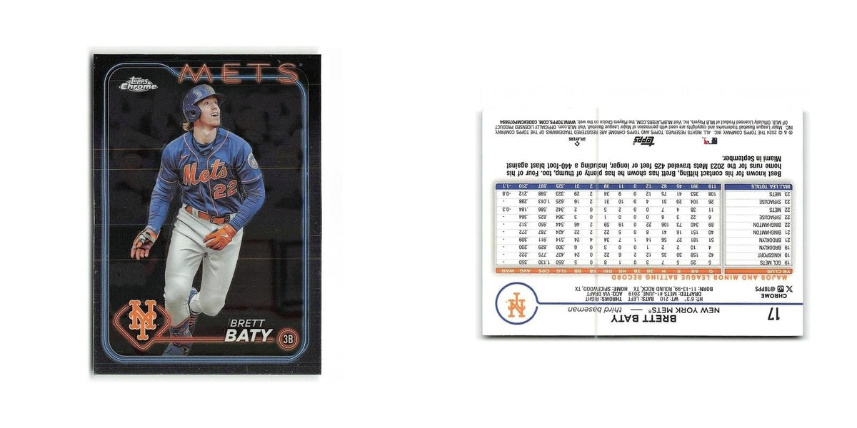 Brett Baty 2024 Topps Chrome #17 New York Mets Baseball Card NM