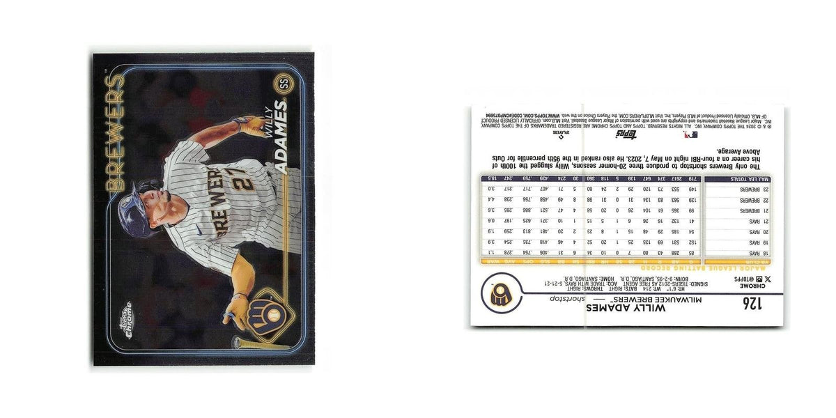 Willy Adames 2024 Topps Chrome #126 Milwaukee Brewers Baseball Card NM