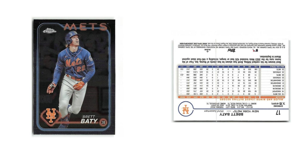 Brett Baty 2024 Topps Chrome #17 New York Mets Baseball Card NM