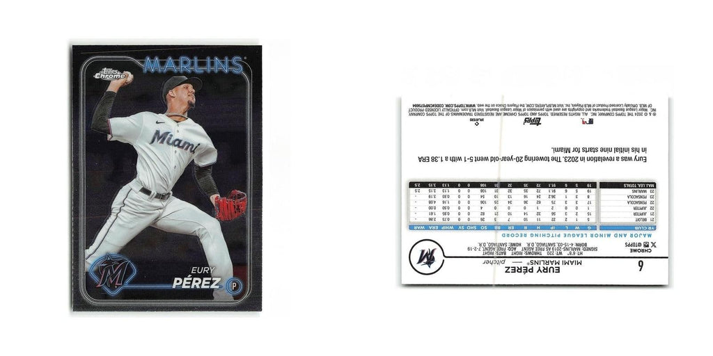 Eury Pérez 2024 Topps Chrome #6 Miami Marlins Baseball Card NM