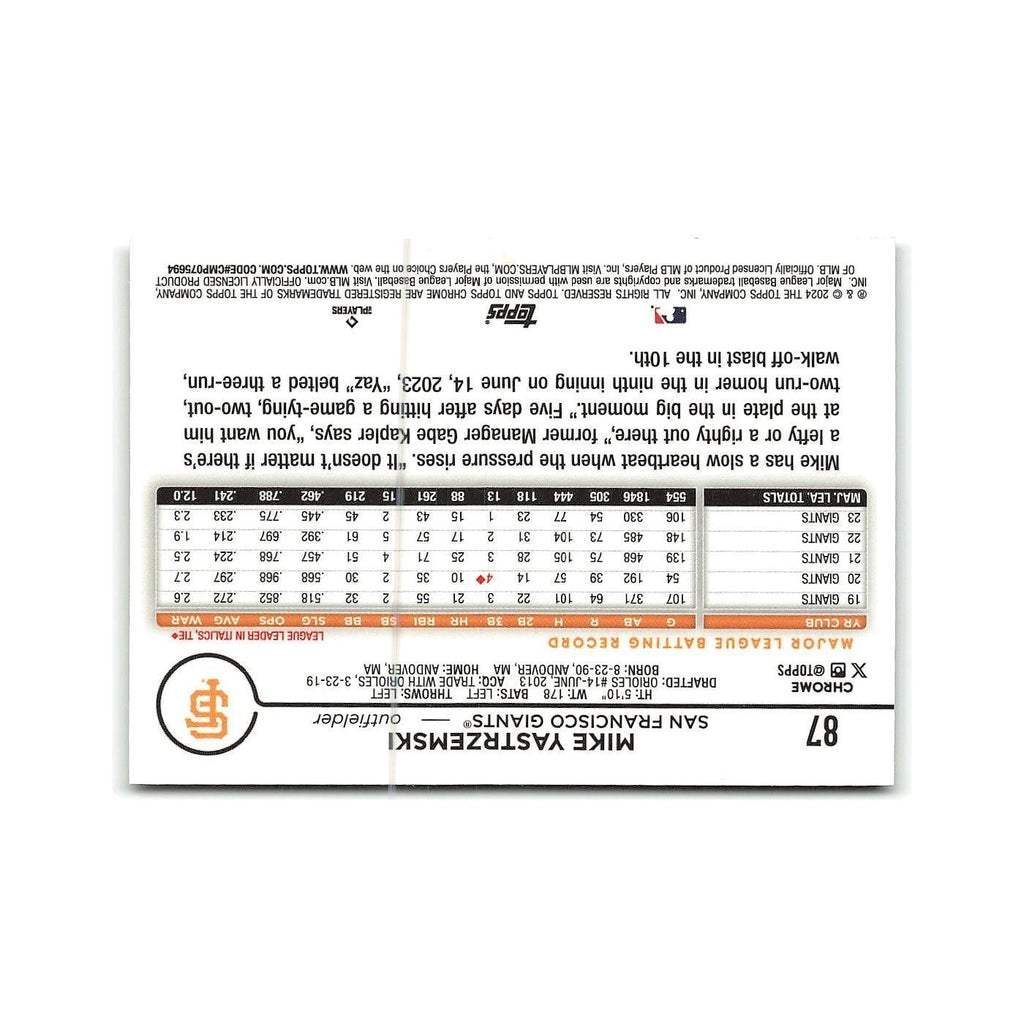 Mike Yastrzemski 2024 Topps Chrome #87 San Francisco Giants Baseball Card NM