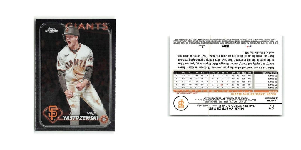 Mike Yastrzemski 2024 Topps Chrome #87 San Francisco Giants Baseball Card NM