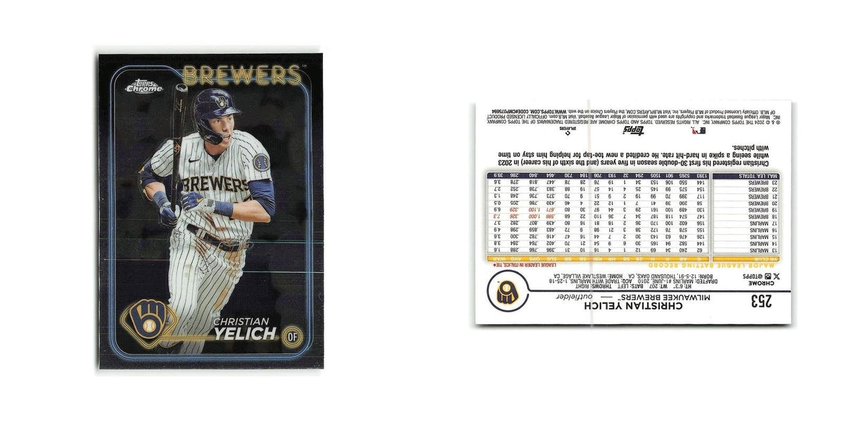 Christian Yelich 2024 Topps Chrome #253 Milwaukee Brewers Baseball Card NM