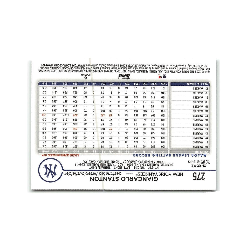 Giancarlo Stanton 2024 Topps Chrome #275 New York Yankees Baseball Card NM