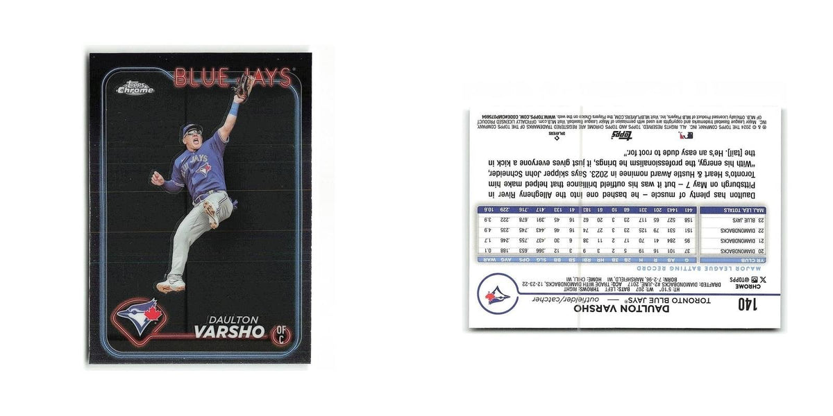 Daulton Varsho 2024 Topps Chrome #140 Toronto Blue Jays Baseball Card NM