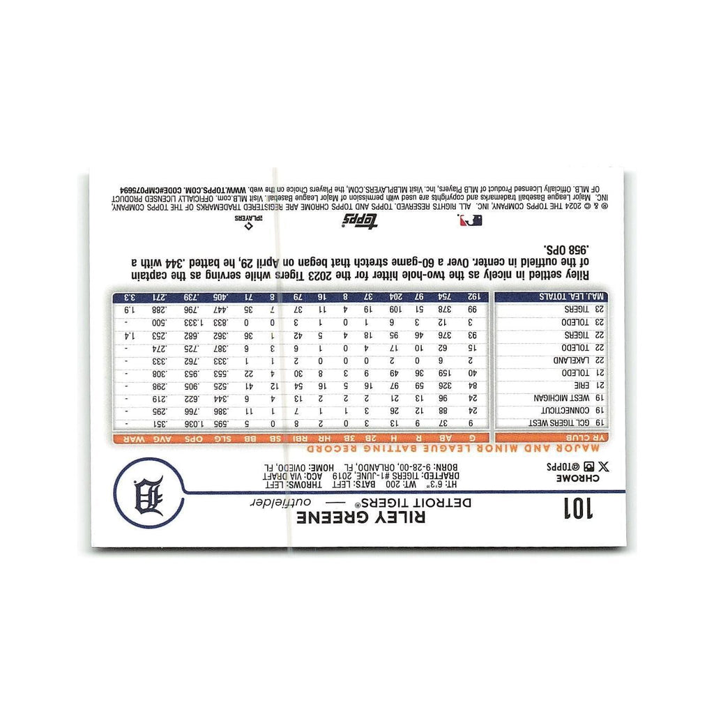 Riley Greene 2024 Topps Chrome #101 Detroit Tigers Baseball Card NM