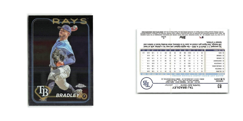 Taj Bradley 2024 Topps Chrome #83 Tampa Bay Rays Baseball Card NM