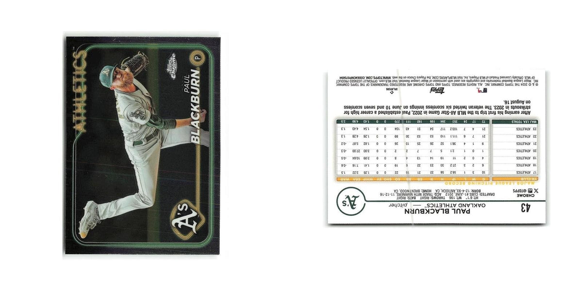Paul Blackburn 2024 Topps Chrome #43 Oakland Athletics Baseball Card NM