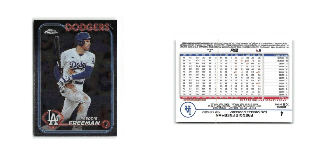 Freddie Freeman 2024 Topps Chrome #4 Los Angeles Dodgers Baseball Card NM