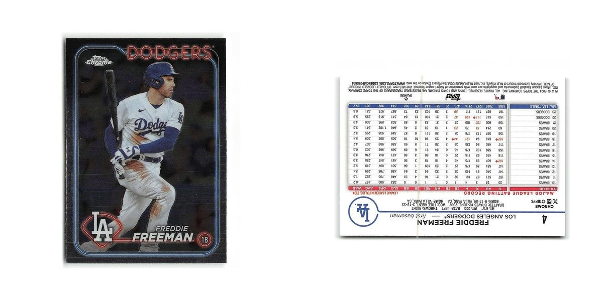 Freddie Freeman 2024 Topps Chrome #4 Los Angeles Dodgers Baseball Card NM