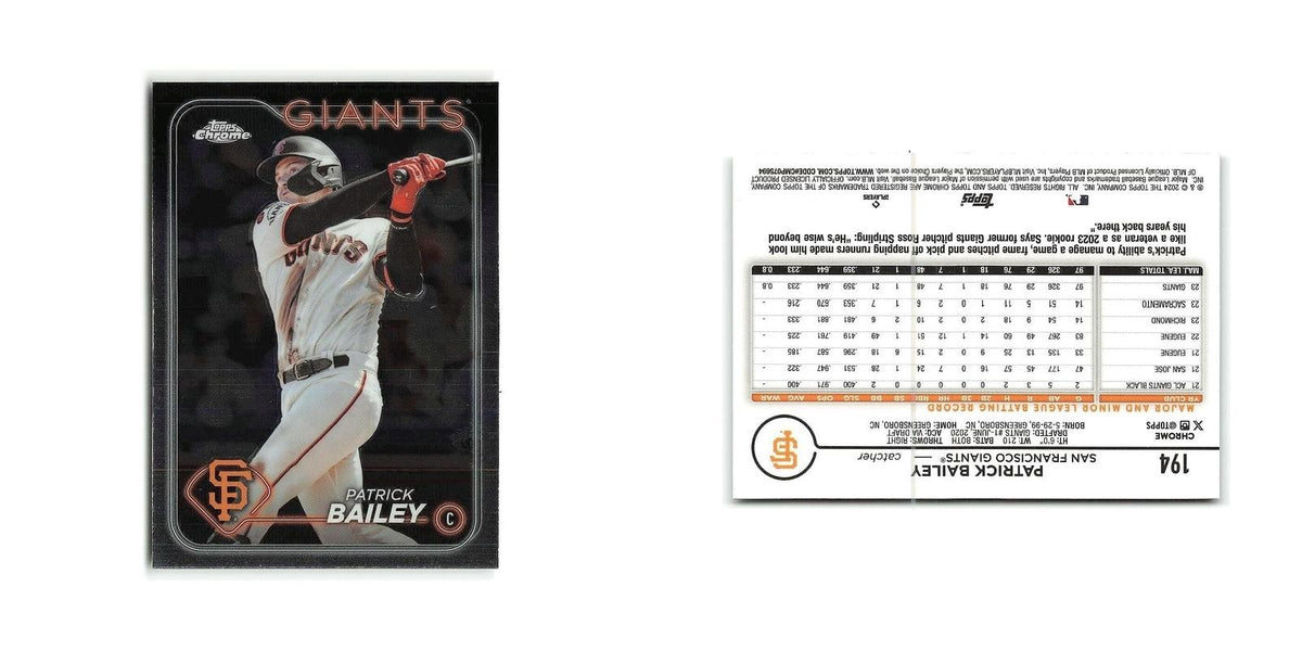 Patrick Bailey 2024 Topps Chrome #194 San Francisco Giants Baseball Card NM